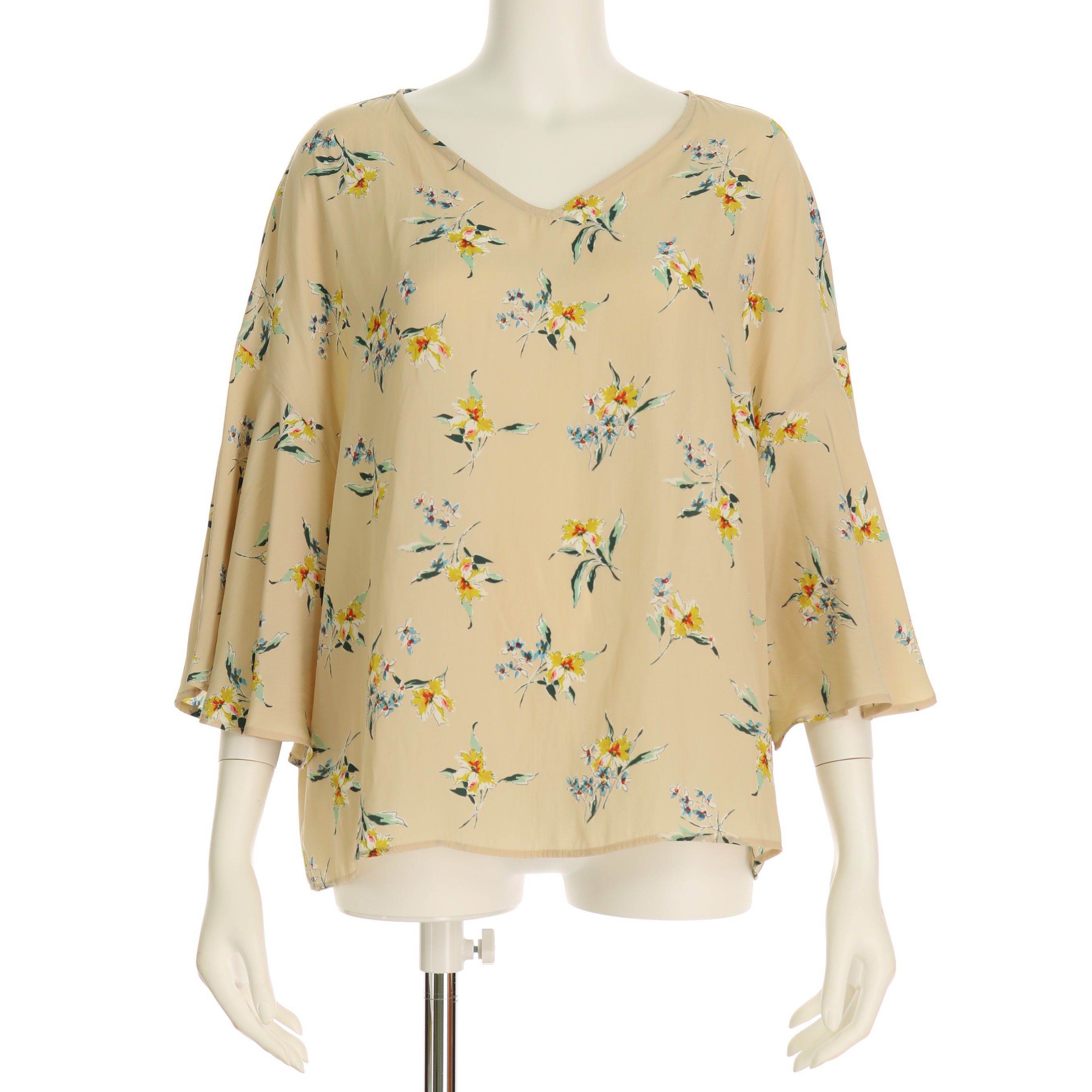 花柄フレアスリーブブラウス