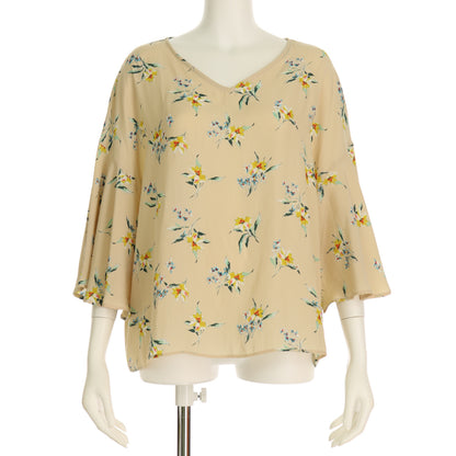 花柄フレアスリーブブラウス