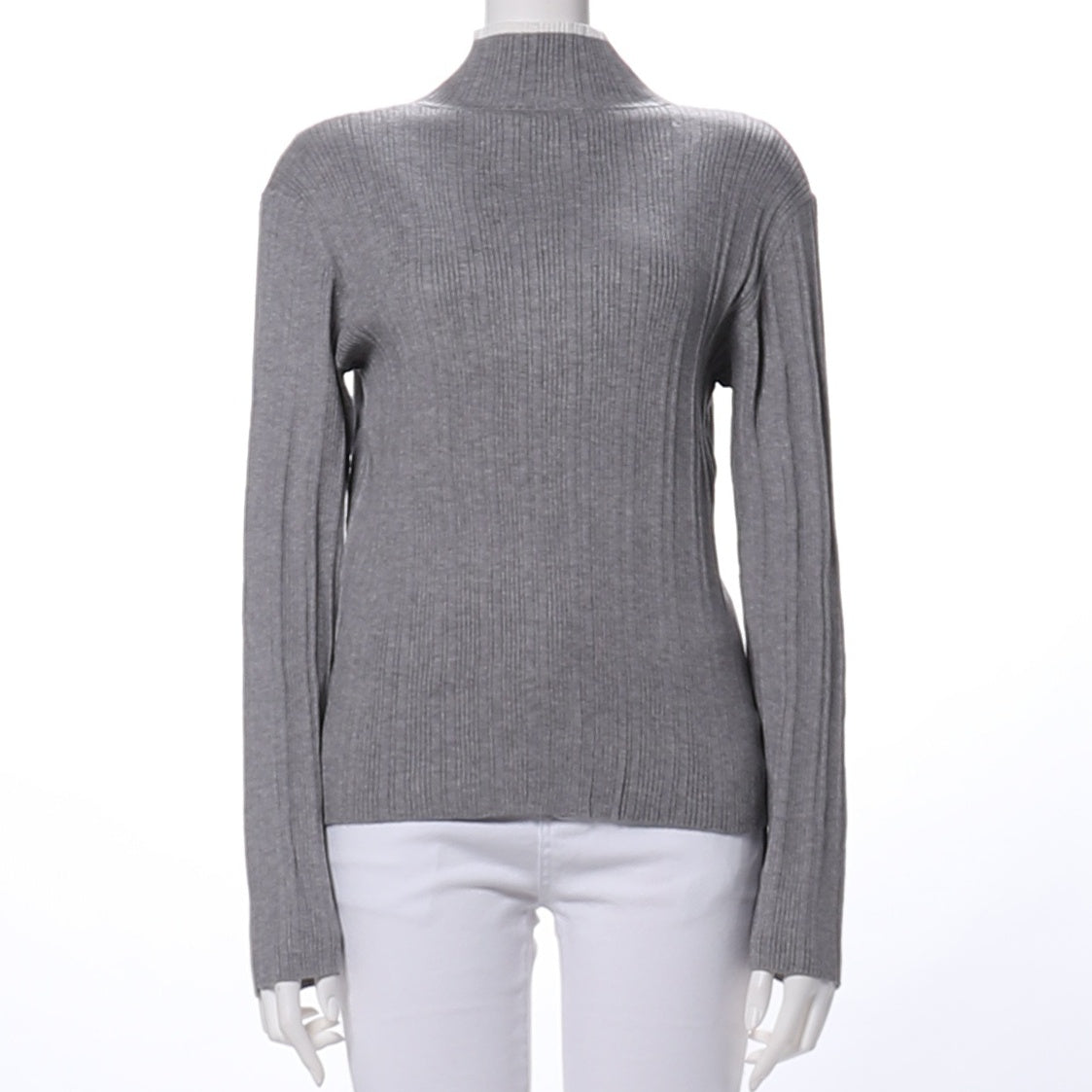 ライン入りリブニットプルオーバー