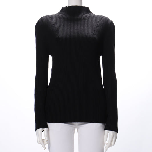 オフネックリブニット