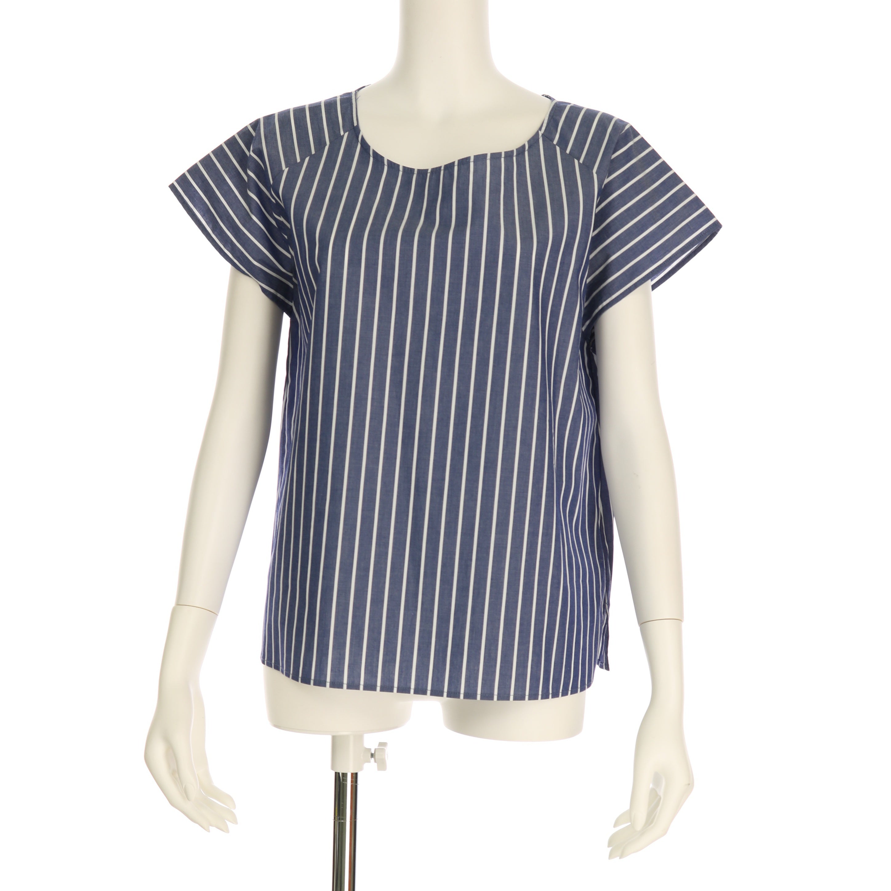 ストライプ柄コットンブラウス