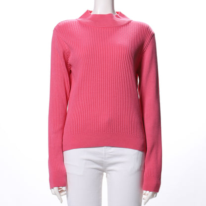 カラーハイネックリブニット