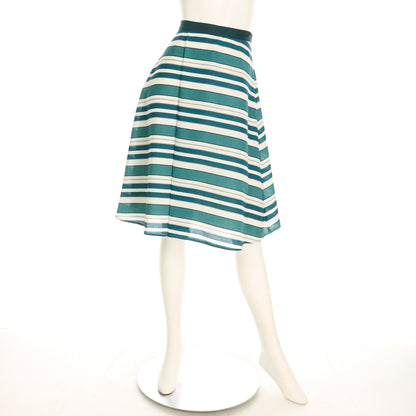 麻調マルチボーダーフレアスカート