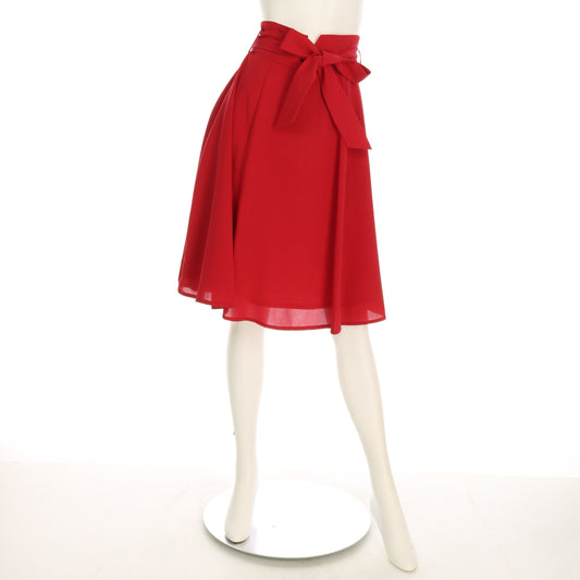 ウエストリボン付きフレアスカート
