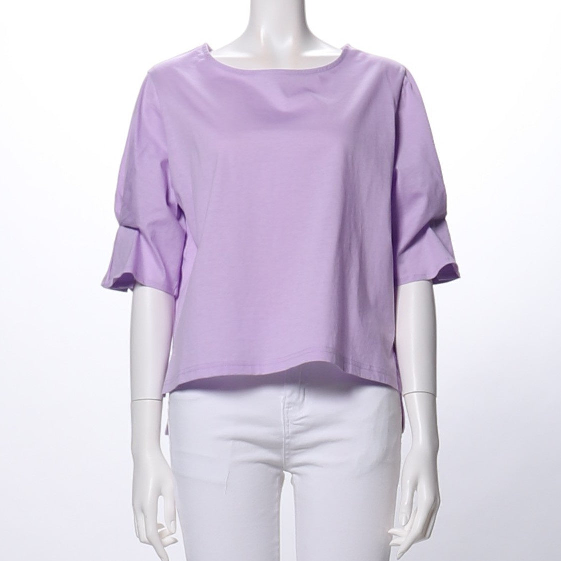 バイオシルケット袖タックカットソー