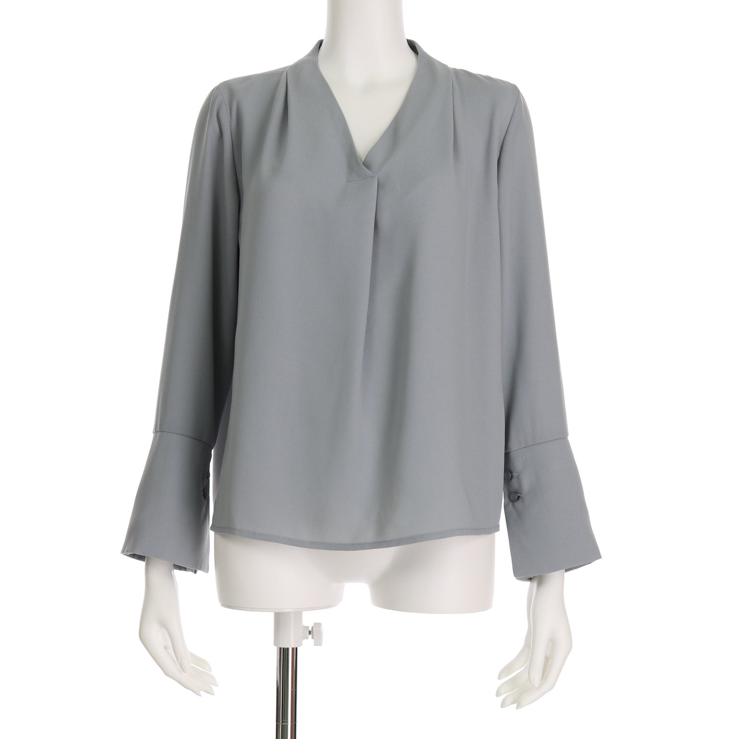 カフス袖Vネックブラウス