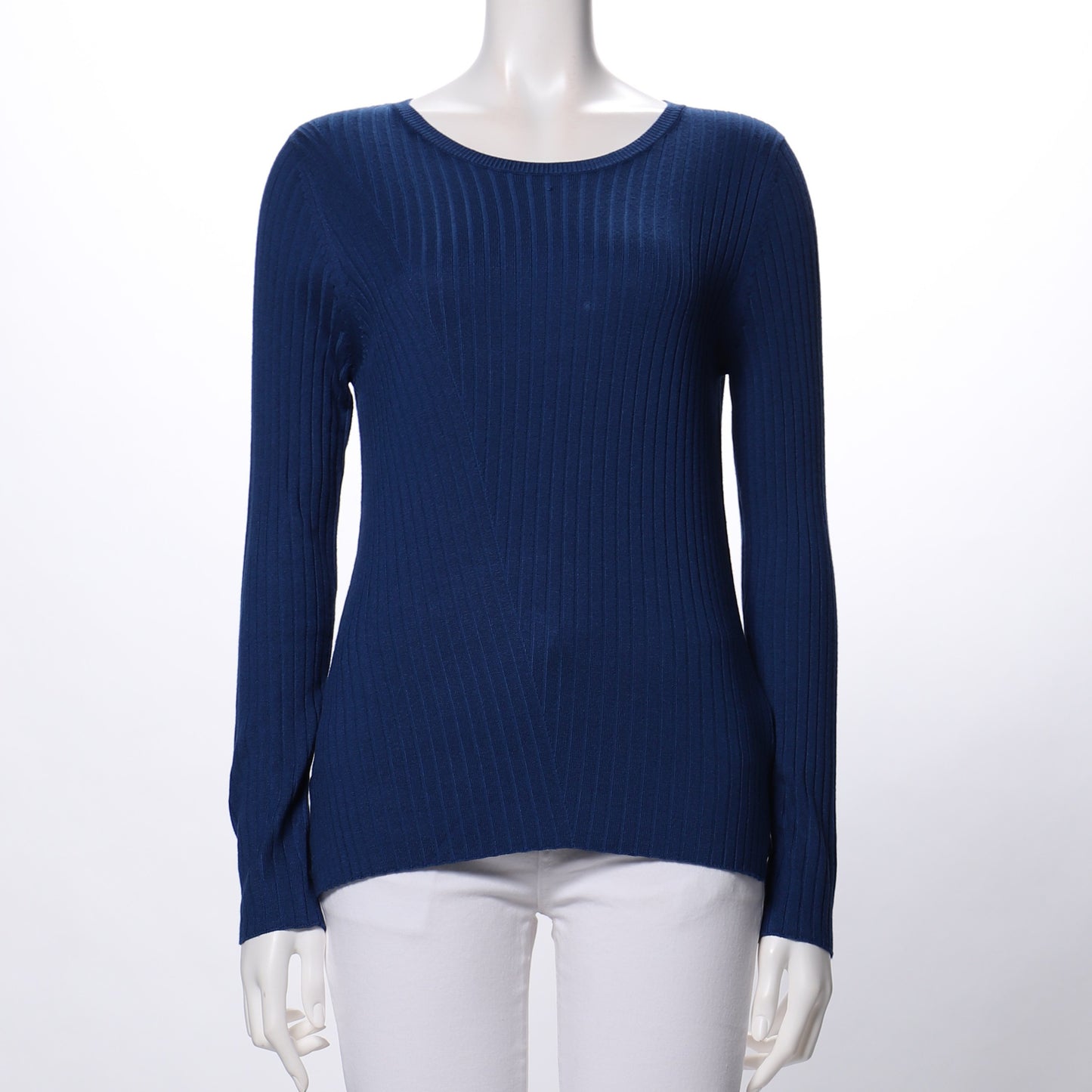 ラウンドネックリブニット