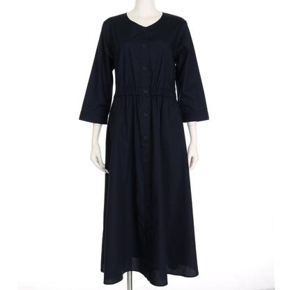 ウエストゴム入りフロントボタンワンピース