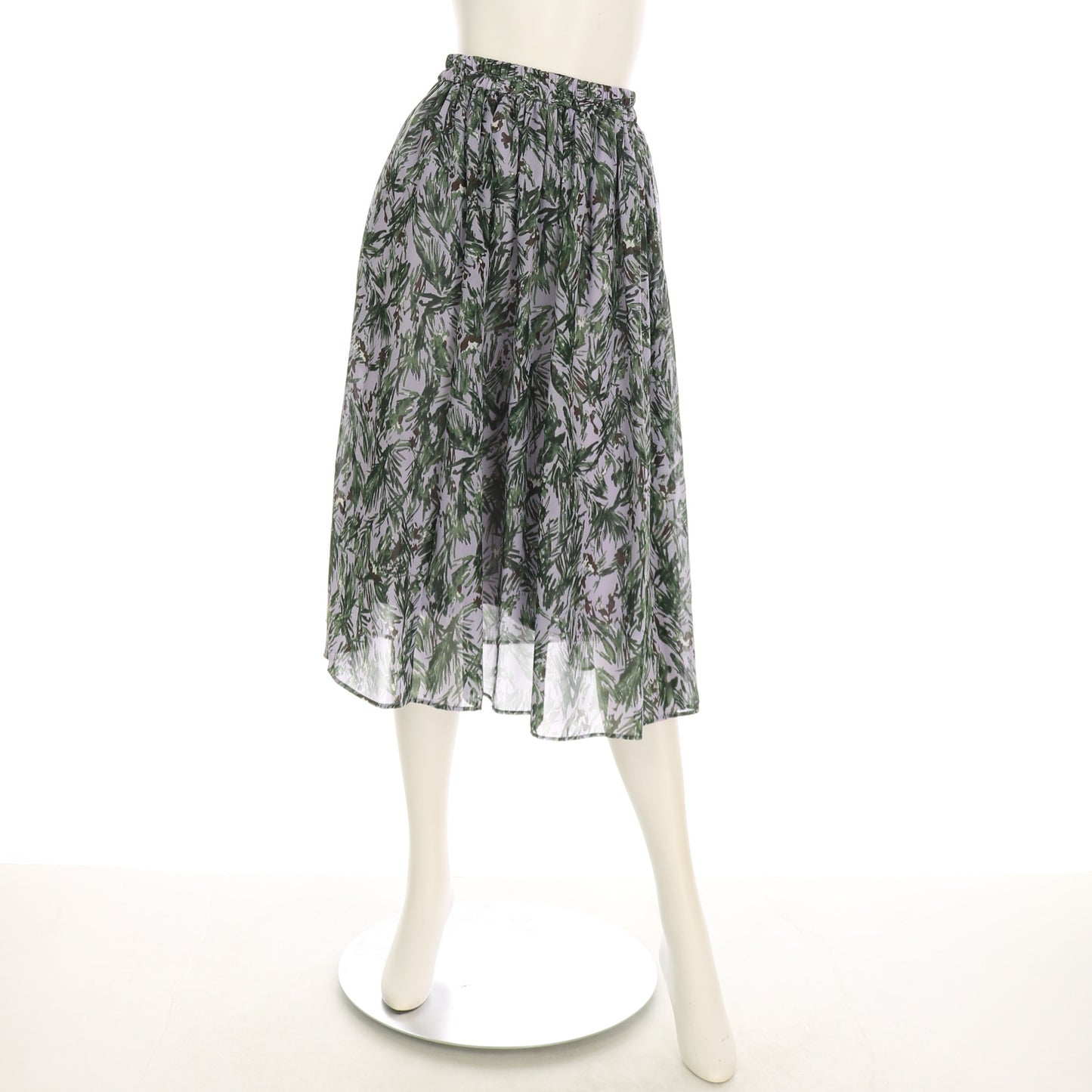 シアーボタニカルプリント総柄スカート