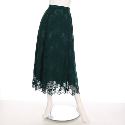 起毛小花柄レーススカート