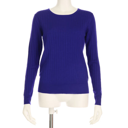 ワイドリブクルーネックニット