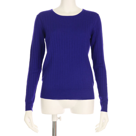 ワイドリブクルーネックニット