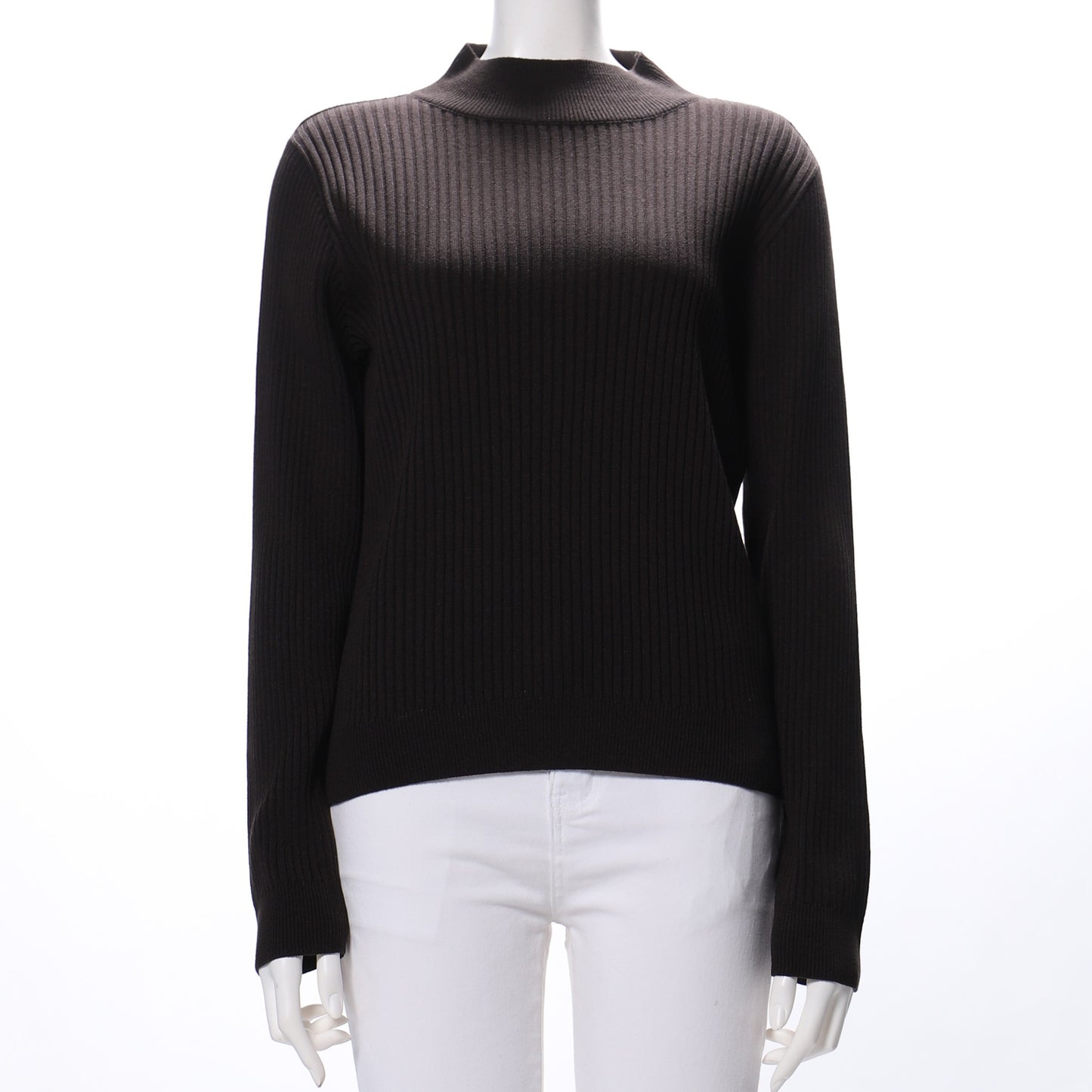 カラーハイネックリブニット