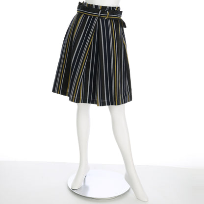 ストライプ柄ベルトアクセントスカート