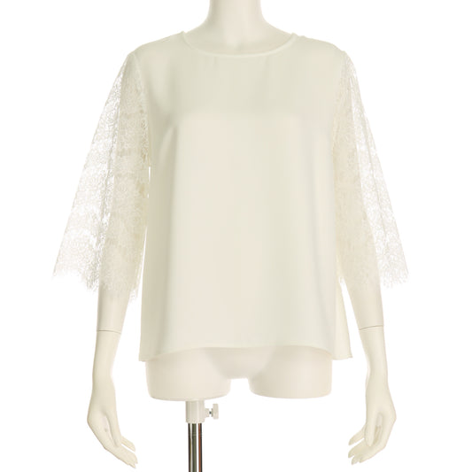 アイラッシュレーススリーブブラウス