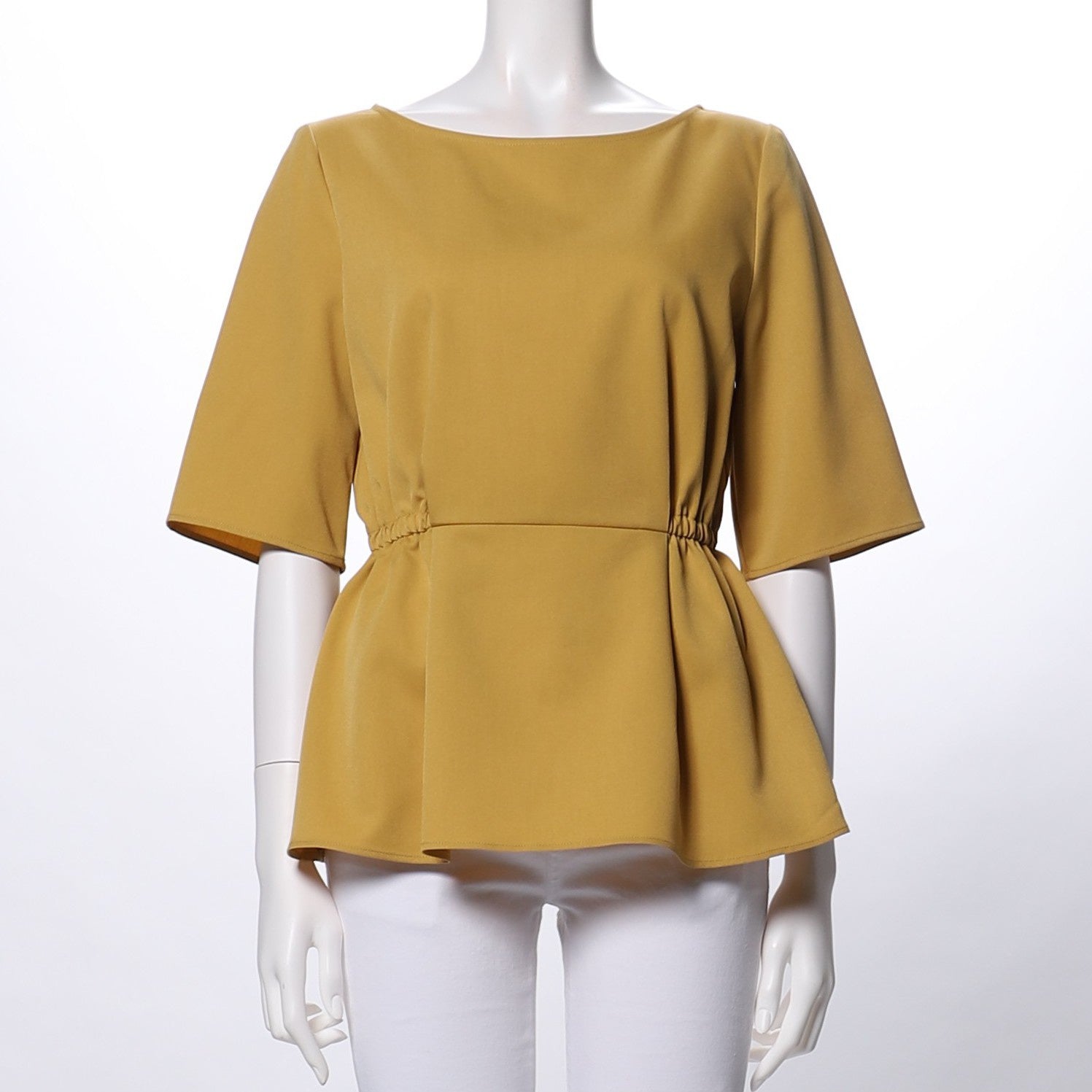 ボートネックペプラムブラウス