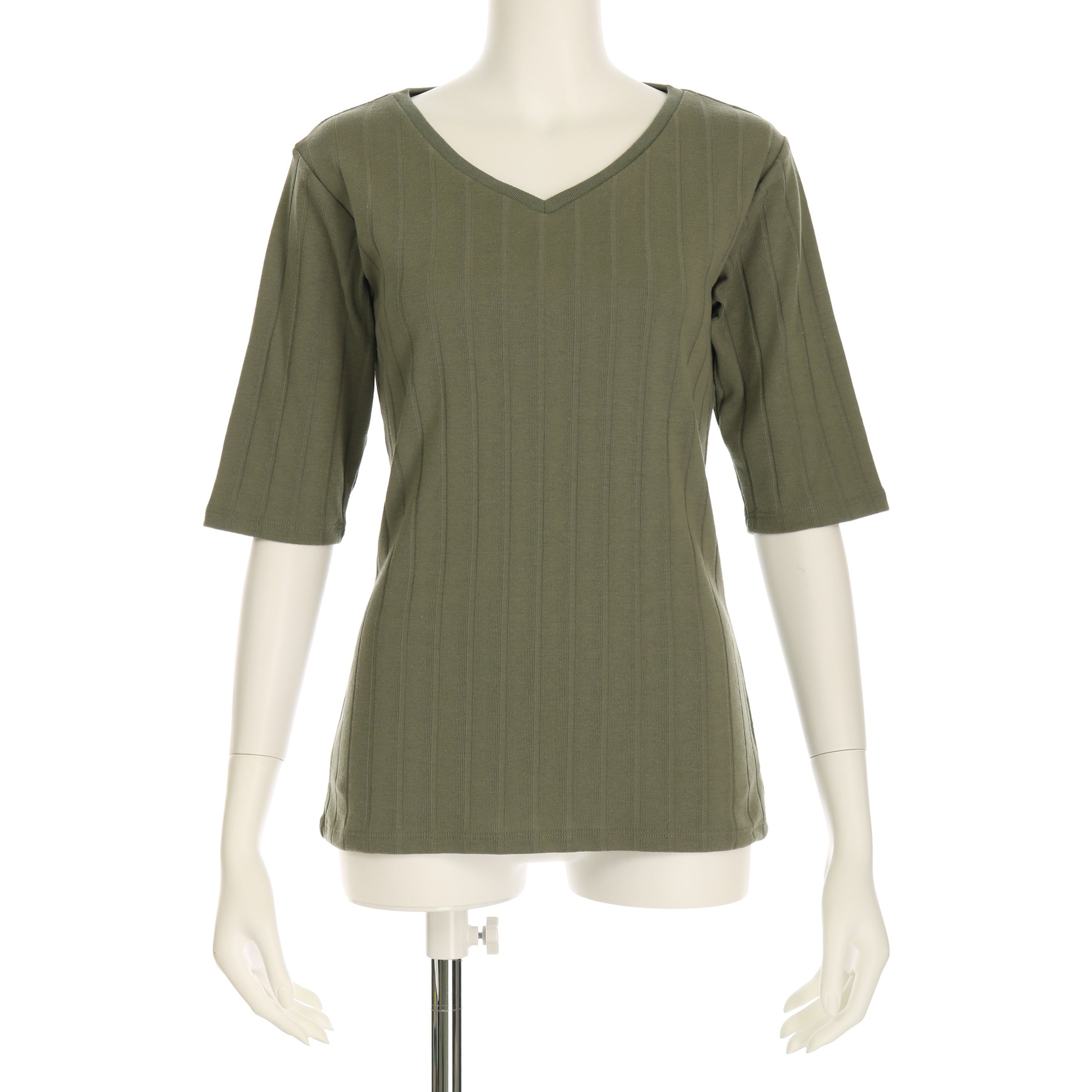 汗ジミ防止Vネックカットソー