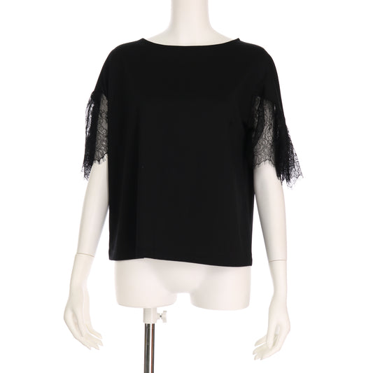 レース切り替え袖ブラウス