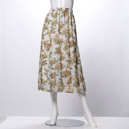ガーデンフラワー柄フレアスカート