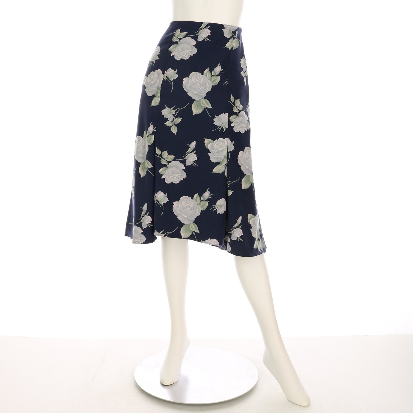 花柄前タックフレアスカート