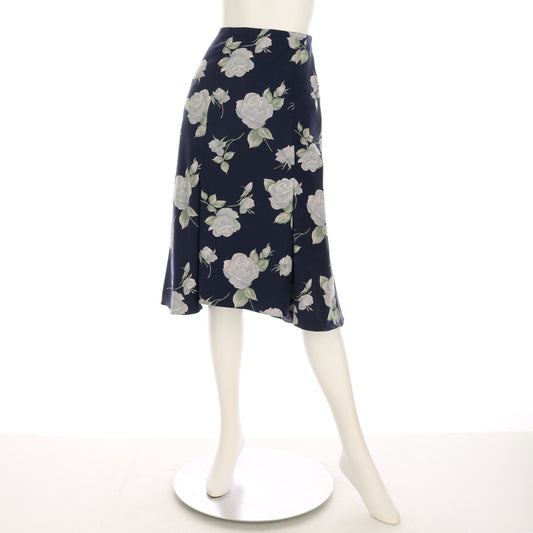 花柄前タックフレアスカート