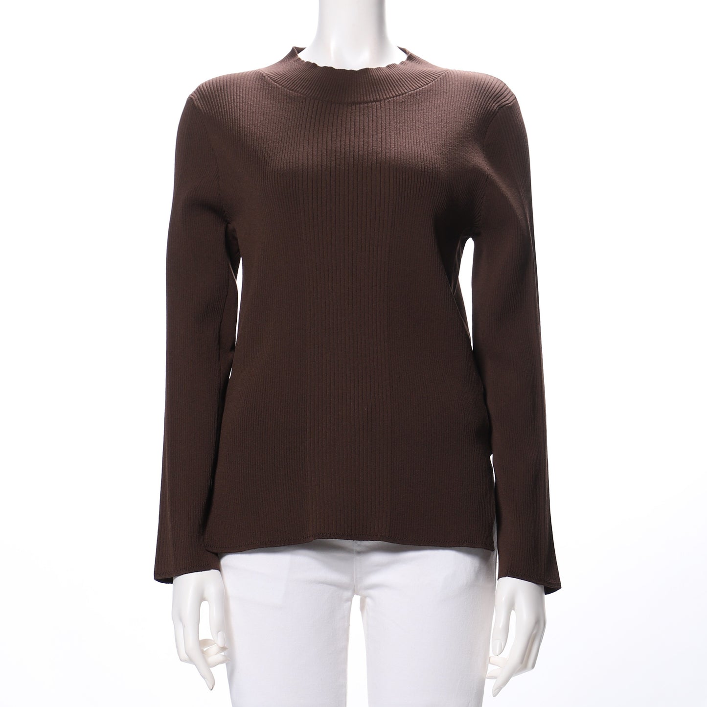 リブ切り替えサイドスリットニット