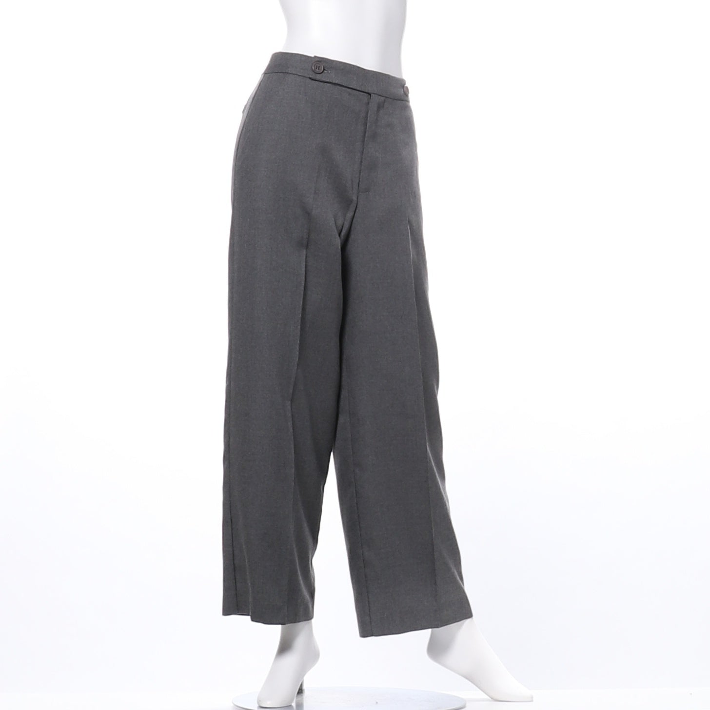 ウエストボタン付きストレートパンツ