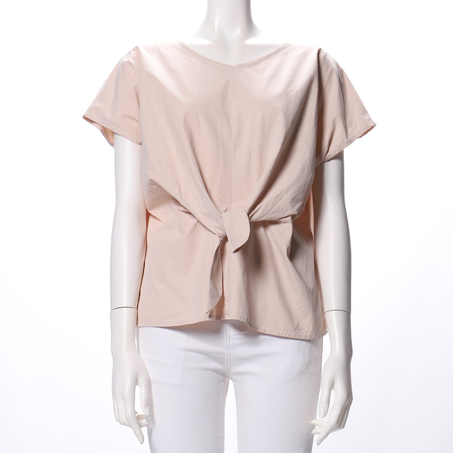 前絞りコットンブラウス