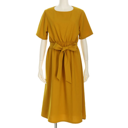 ウエストリボン付きワンピース