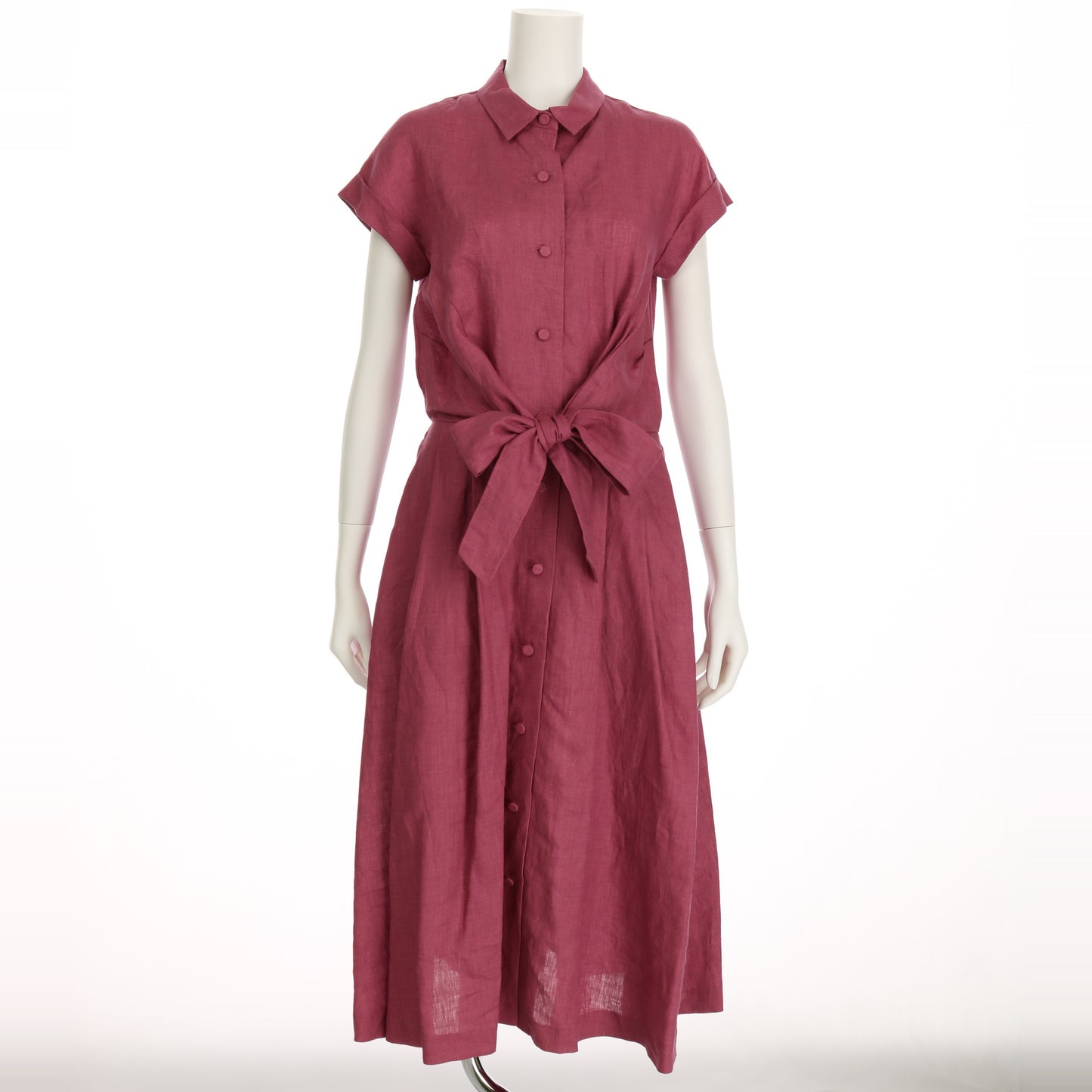 スペックリネン襟付きワンピース