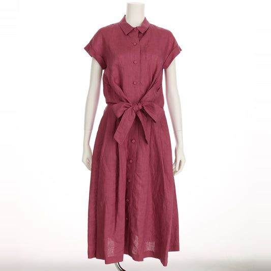 スペックリネン襟付きワンピース