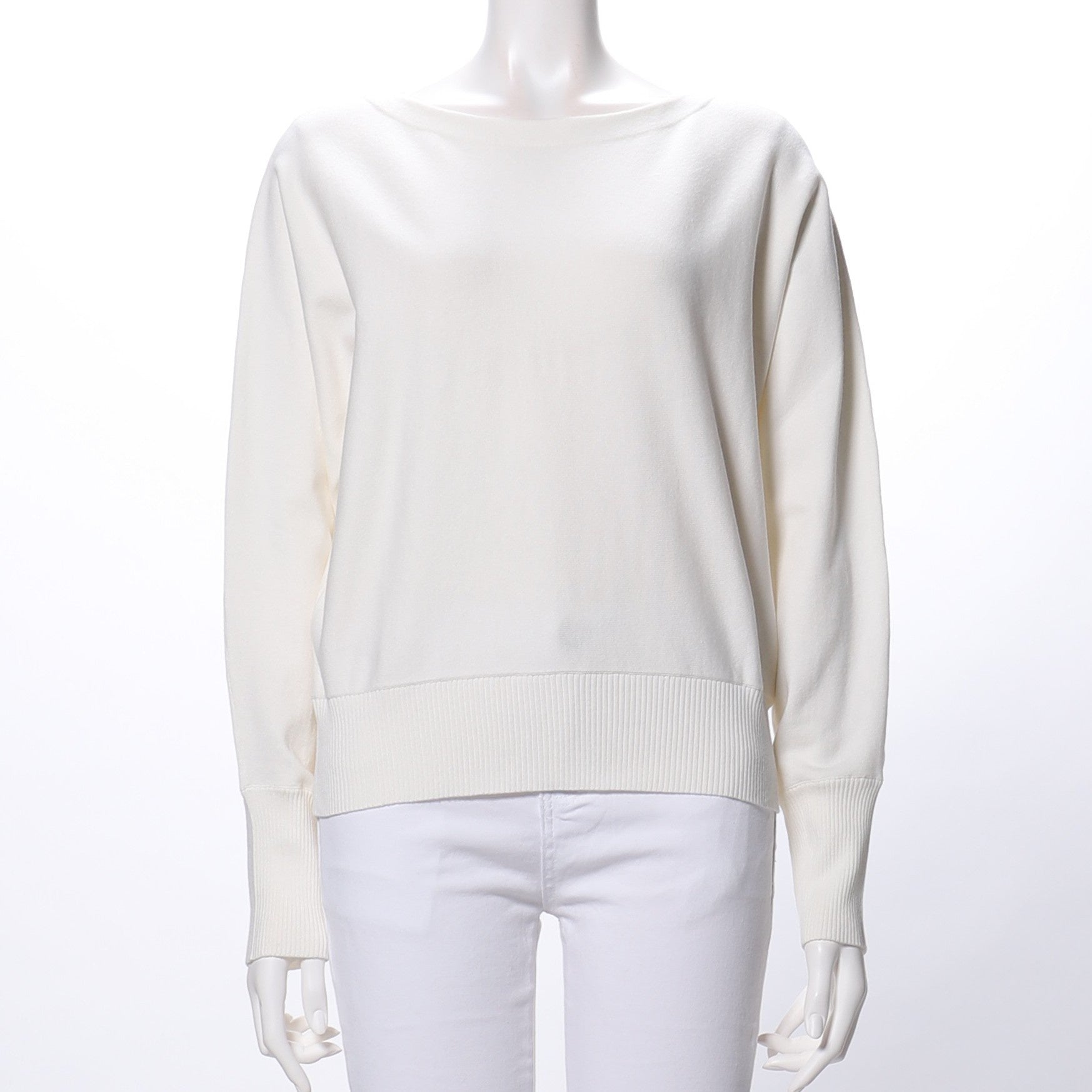 ボートネック長袖ニット