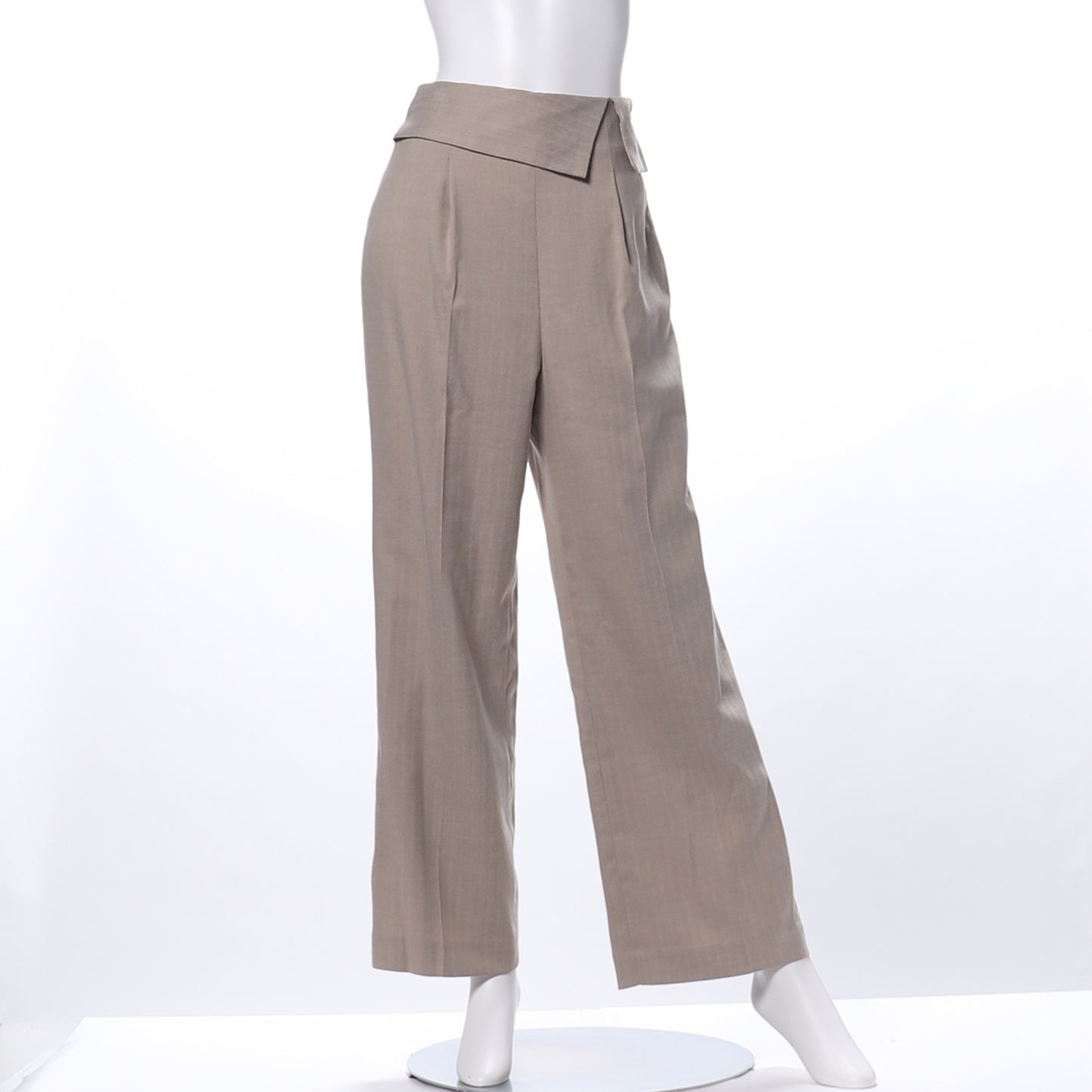 ヘリンボンストライプタック入りストレートパンツ