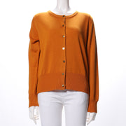 金ボタンラウンドネックカーディガン