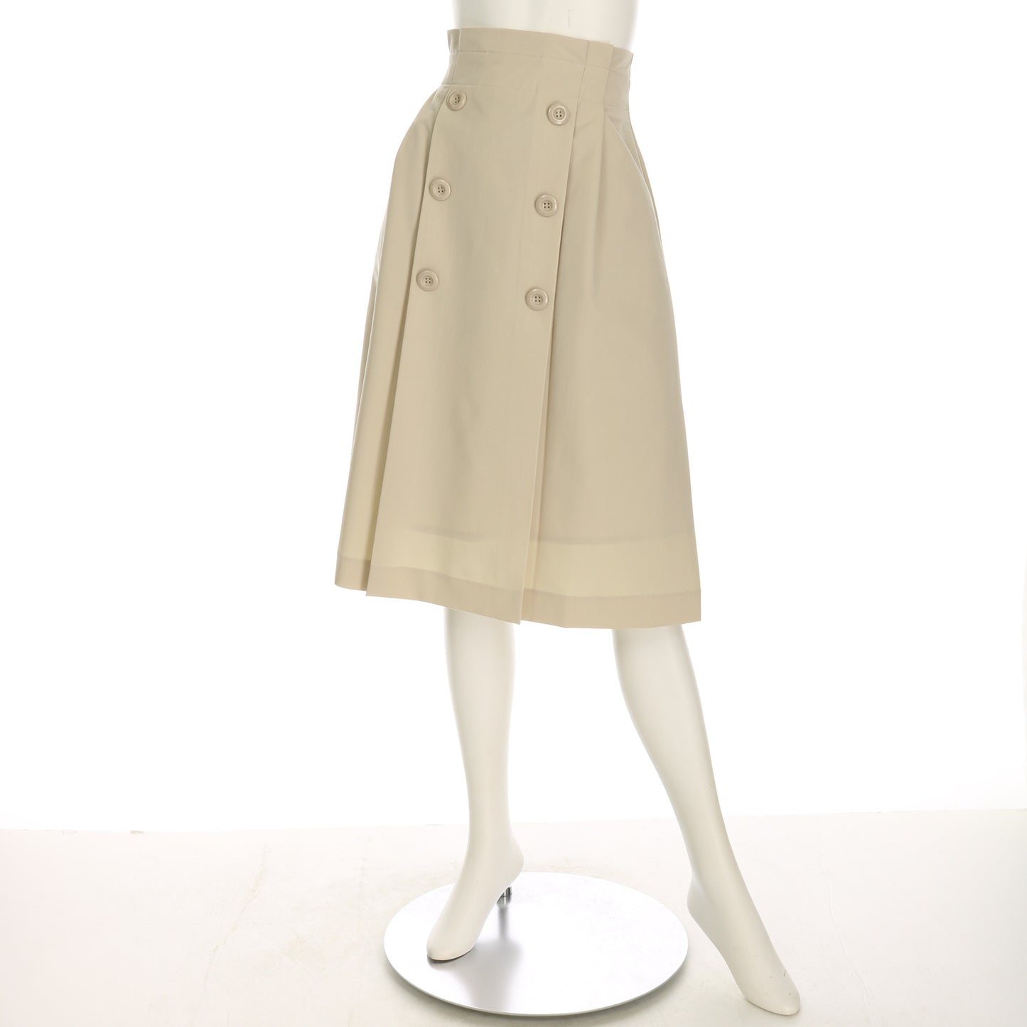 トレンチ風タック入りフレアスカート