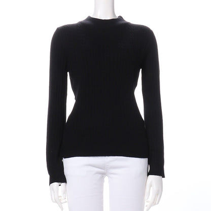 ハイネックリブニット