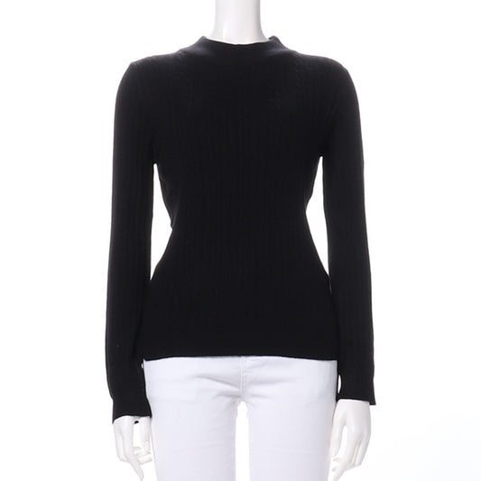 ハイネックリブニット