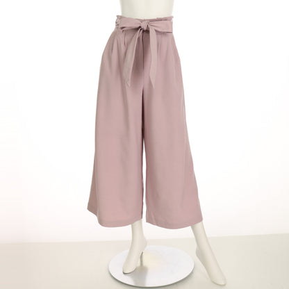 リボンベルト付きフレアワイドパンツ