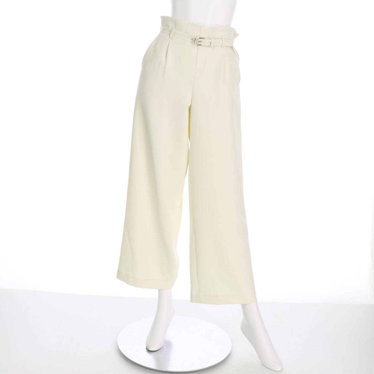 ベルト付きハイウエストワイドパンツ