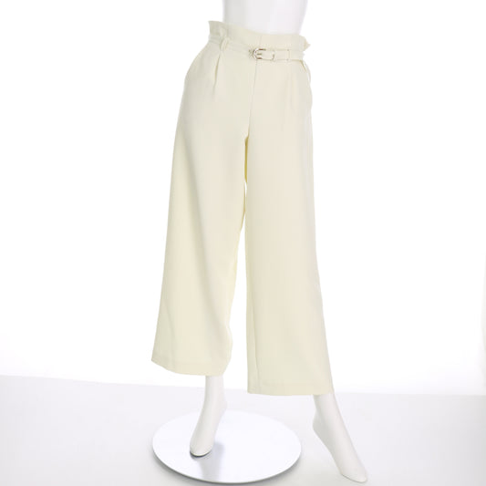 ベルト付きハイウエストワイドパンツ