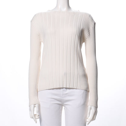 ミニボトルネックリブニット