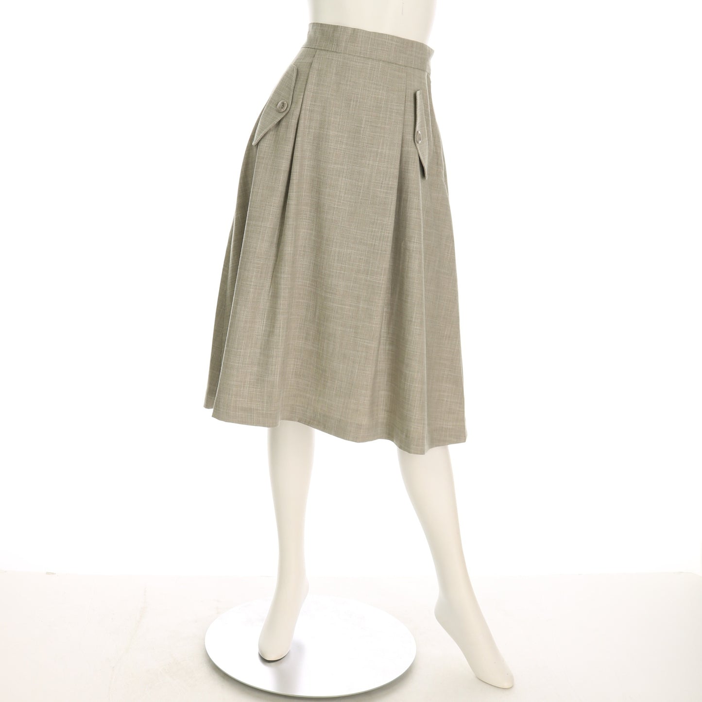 フェイクポケットフラップ付きフレアスカート