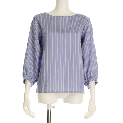 ストライプボートネックブラウス