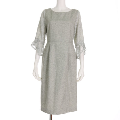 フロントスリットレース袖ワンピース