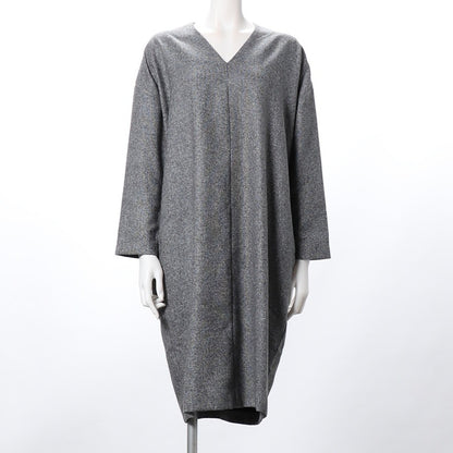 ツイードコクーンシルエットVネックワンピース
