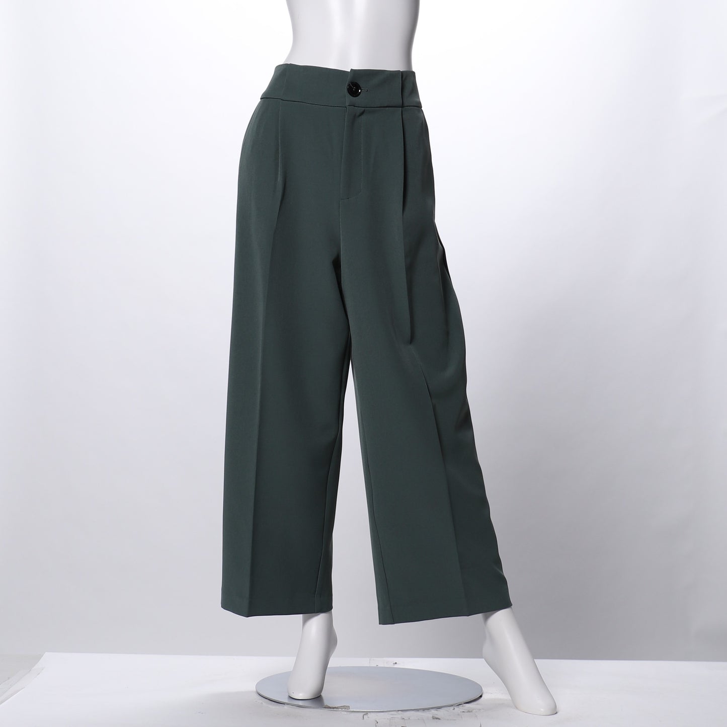ウエストボタン付きワイドパンツ