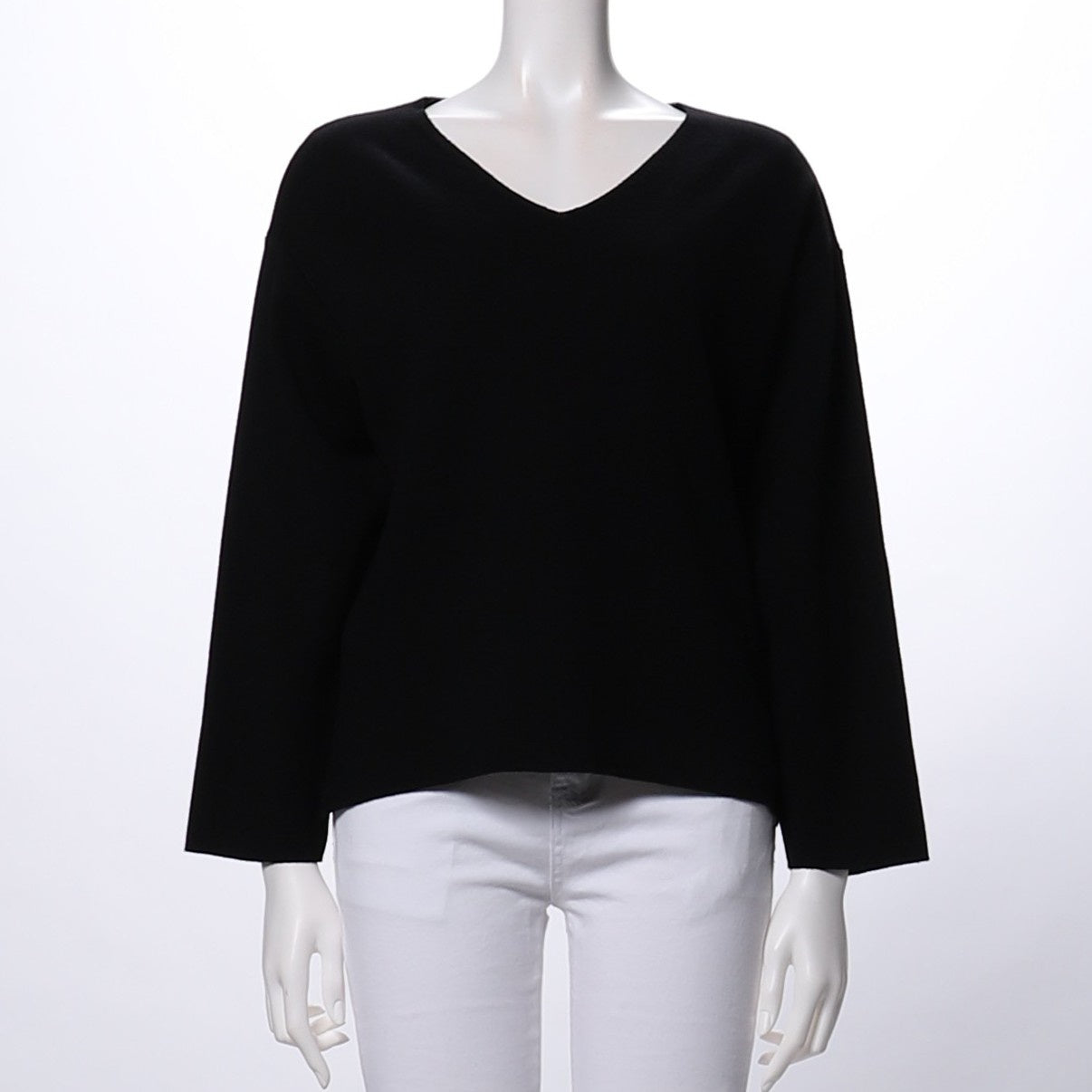 Vネックドロップショルダーニット