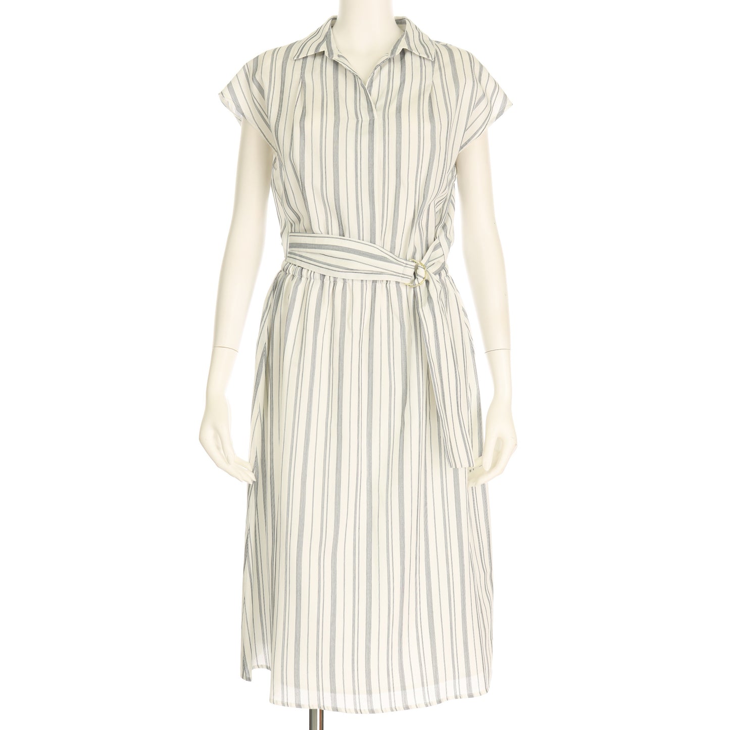 Dカンベルトストライプ柄ワンピース