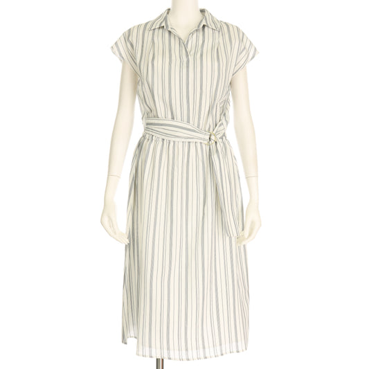 Dカンベルトストライプ柄ワンピース