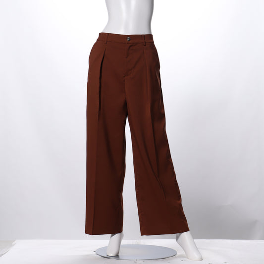 バックゴムデザインタック入りワイドパンツ